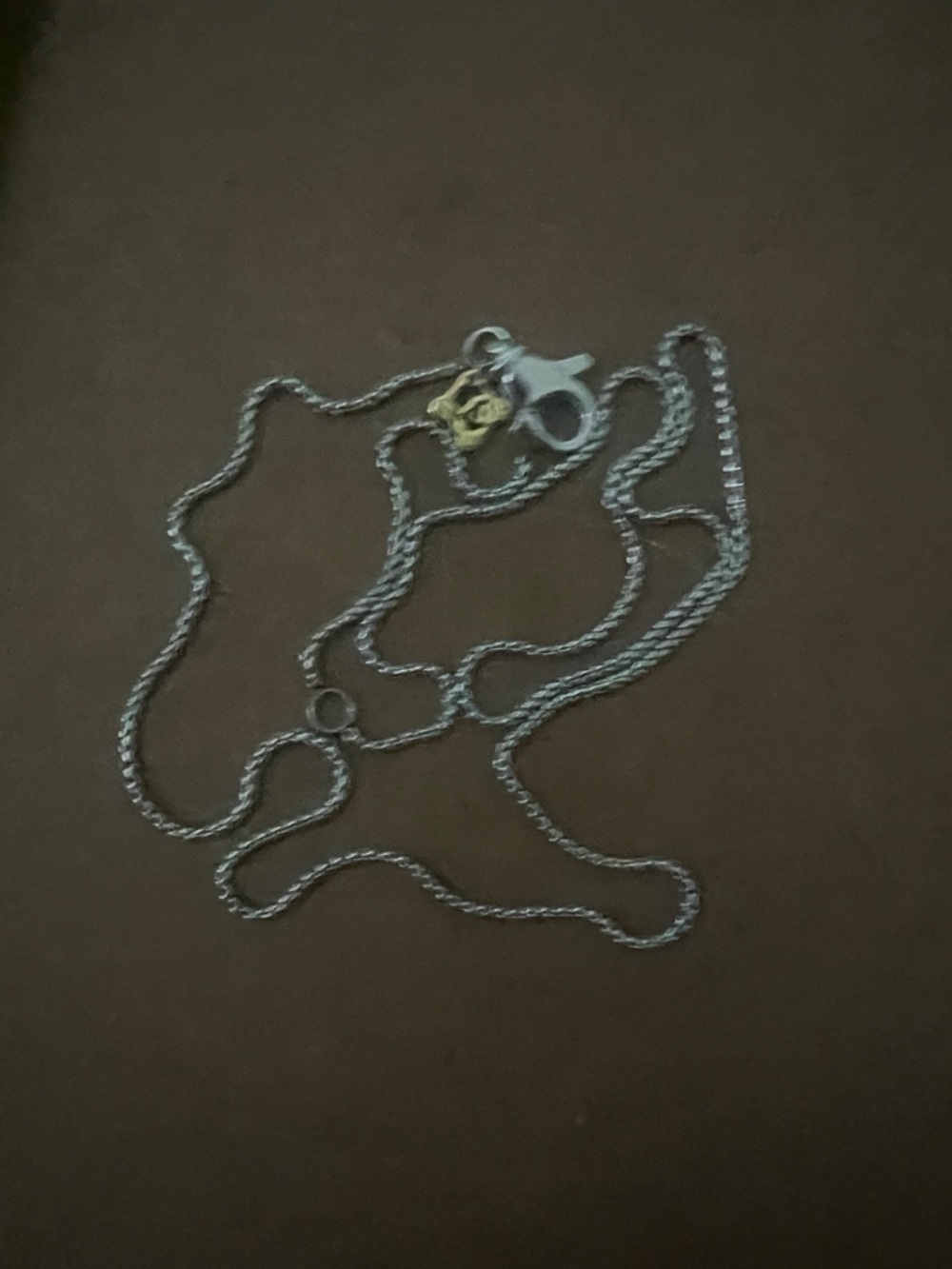 David Yurman Silver Rope Chain Necklace with Gold Accent